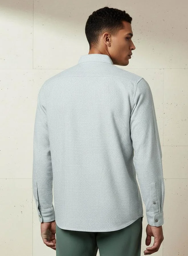 Splash FAV Men Regular Fit Collared Striped Long Sleeve Shirt